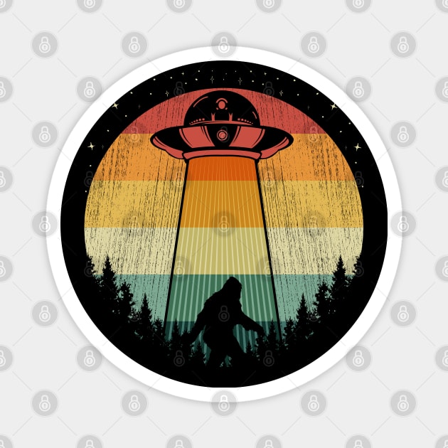 Bigfoot Ufo Abduction Magnet by Tesszero